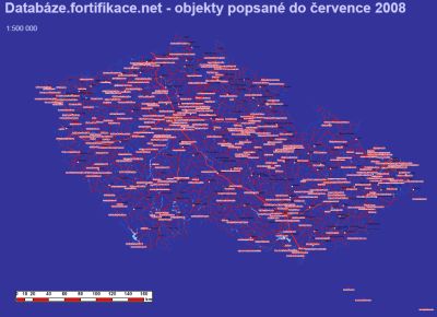 Souhrn objektů, zanesených do databáze k červnu 2008